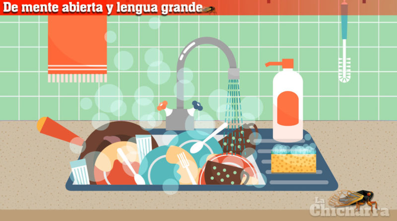 De mente abierta y lengua grande: Licenciatura en lavavajillas